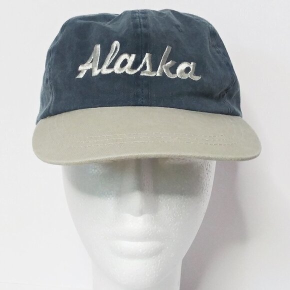 ARCTIC CIRCLE Alaska Adjustable Baseball Hat Blue / Tan / Beige - Picture 1 of 7